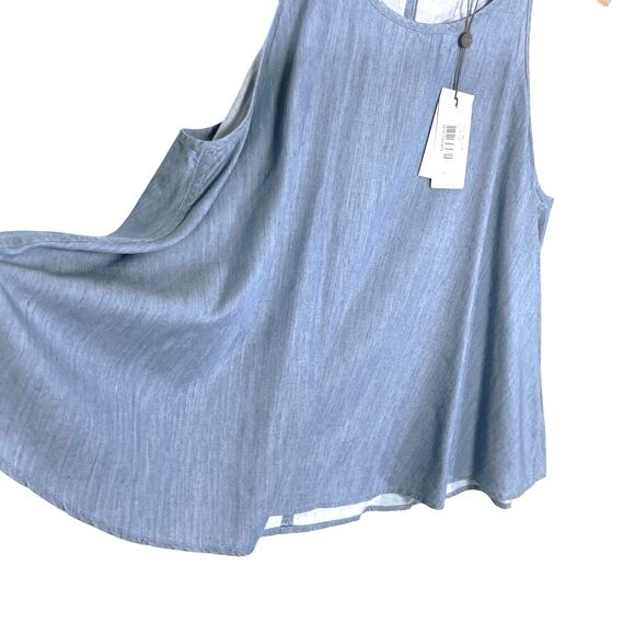 NWT AG Women’s Blue Chambray Lexi Trapeze Swing Tank size large - Picture 4 of 6